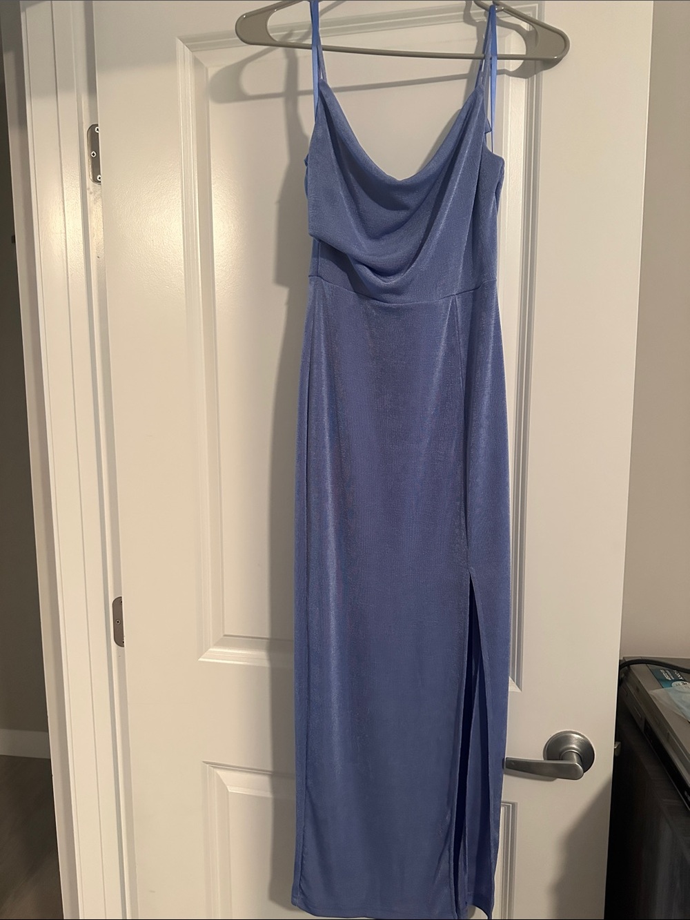 Hello Molly Periwinkle Cowl Neck Maxi Dress